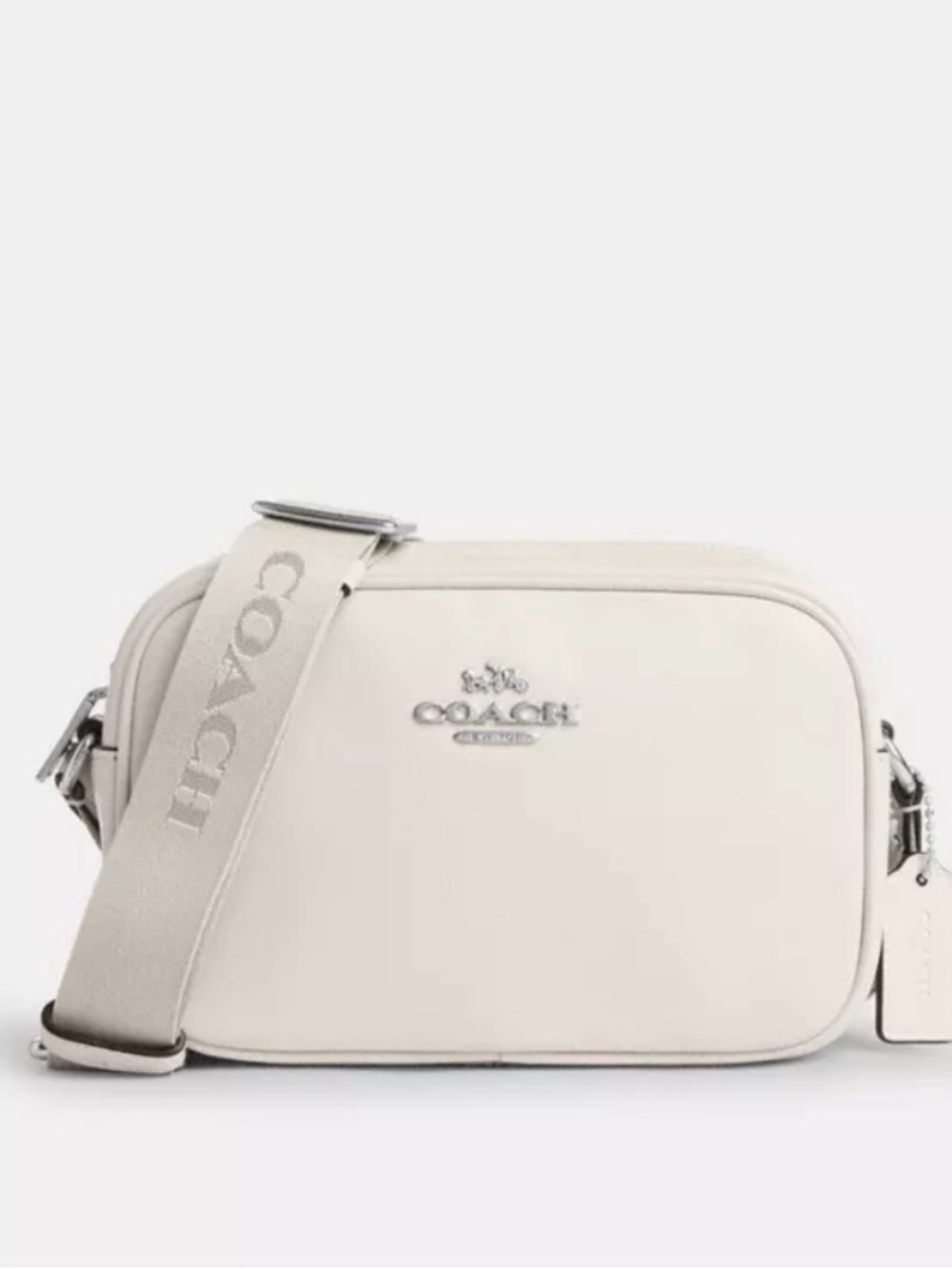 Coach Jamie Pebble Leather Crossbody Bag in Chalk White